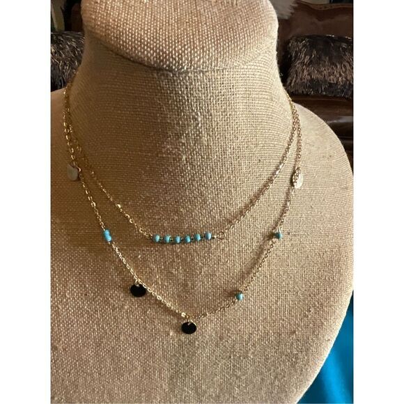 Beautiful 2 Layered Turquoise Necklace - Picture 2 of 10